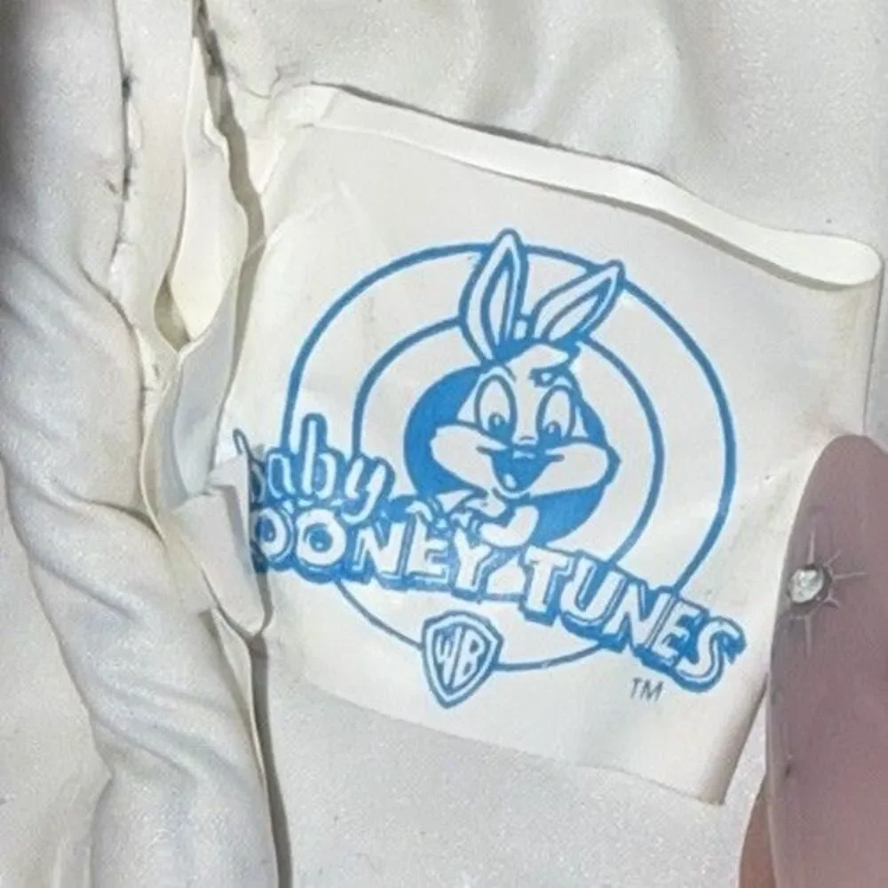 Vintage Baby Looney Tunes Tapestry Denim Diaper Messenger Bag Bugs Tweety 90s